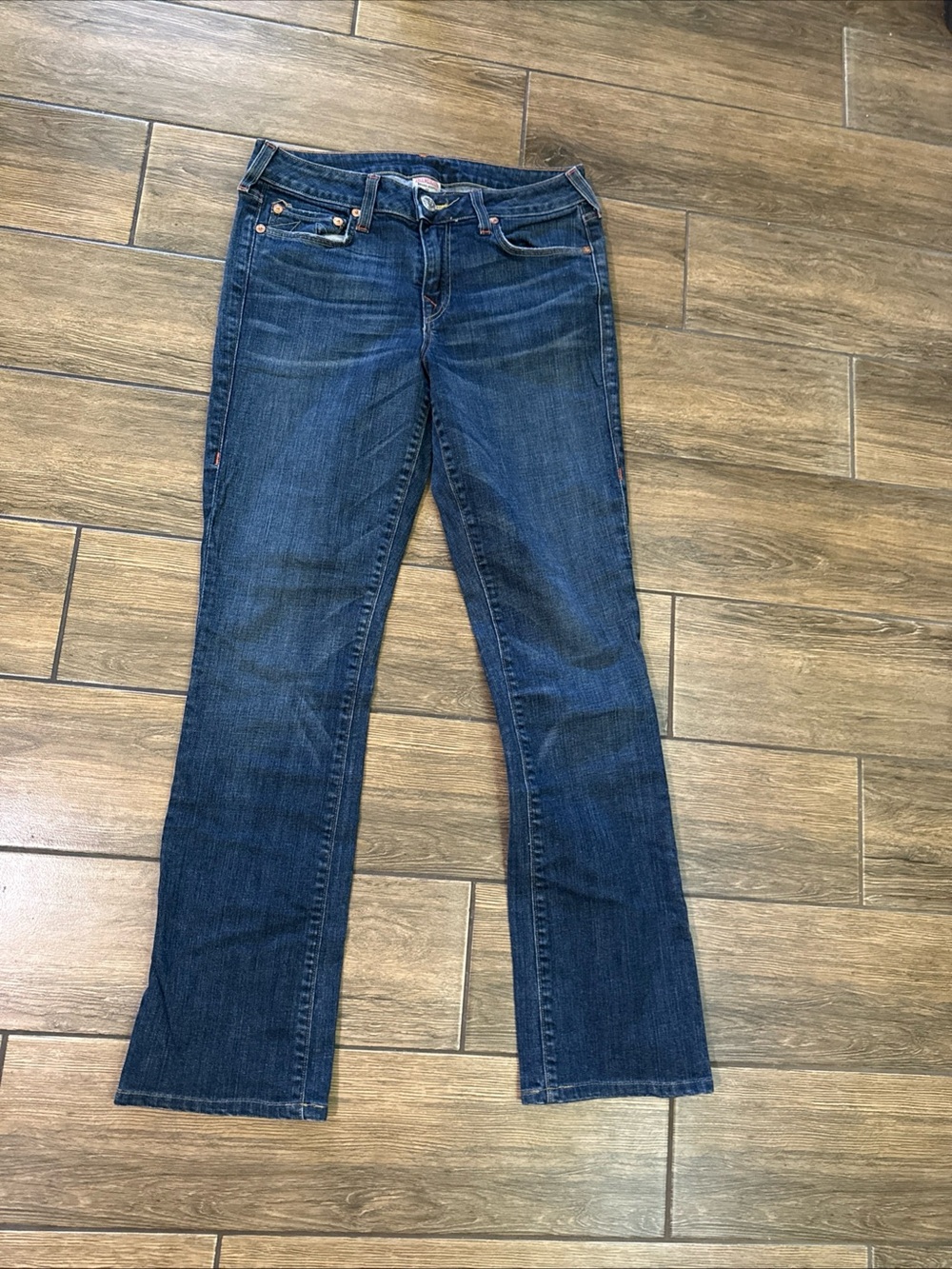 True Religion Jeans Women's 27 Slim Straight Dark Wash Blue